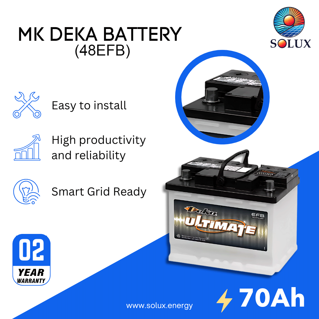 This is an image of MK Deka 12V 70Ah Battery Enhanced Flooded